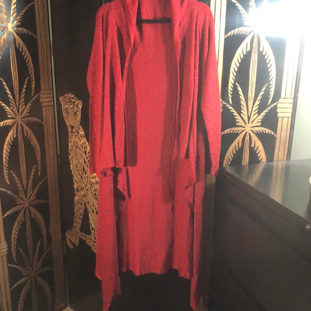Long Red Tunic Sweater- Size 2X